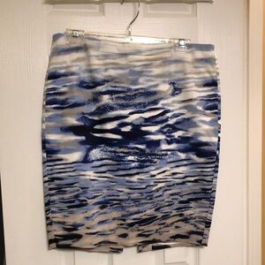 Blue and White Patterned Women's Skirt